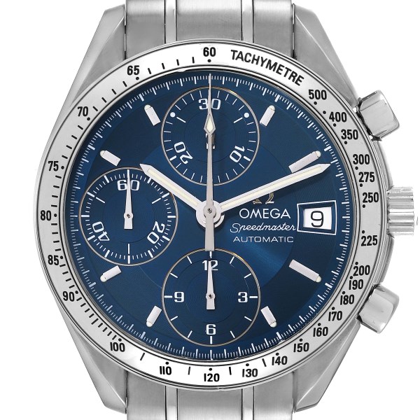 Omega Speedmaster Date 39mm Automatic Blue Dial Steel Mens Watch 3513.80.00