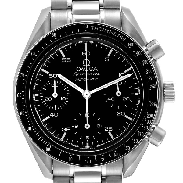 Omega Speedmaster Reduced Hesalite Chronograph Steel Mens Watch 3510.50.00