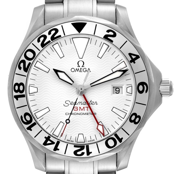 Omega Seamaster Diver 300M GMT Great White Dial Mens Watch 2538.20.00