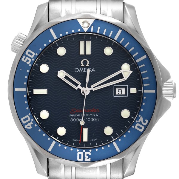 Omega Seamaster Bond 300M Blue Wave Dial Mens Watch 2221.80.00