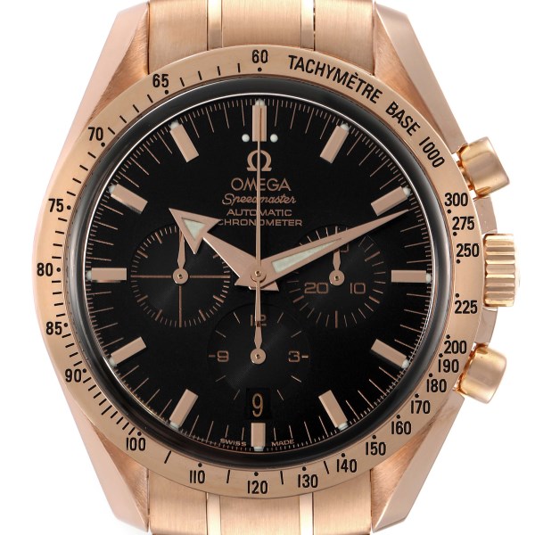Omega Speedmaster Broad Arrow Rose Gold Mens Watch 3653.80.33