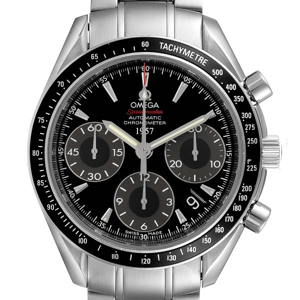 Omega Speedmaster Day Date Black Dial Steel Mens Watch 323.30.40.40.01.001