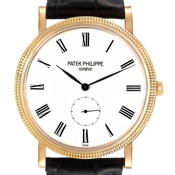 Patek Philippe Calatrava Yellow Gold White Dial Mens Watch 5119