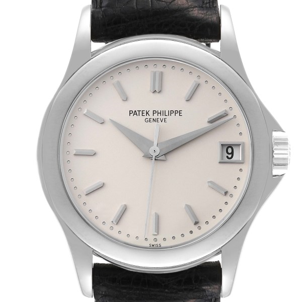 Patek Philippe Calatrava 18k White Gold Silver Dial Mens Watch 5107 Box Papers