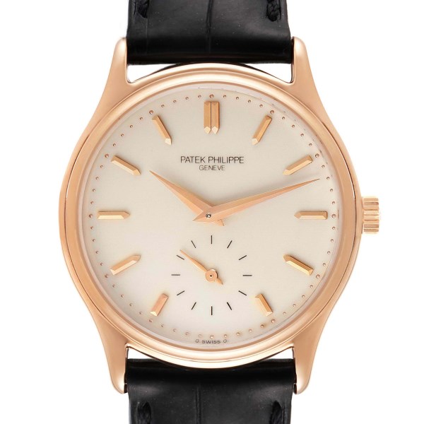 Patek Philippe Calatrava 18k Rose Gold Silver Dial Mens Watch 3923