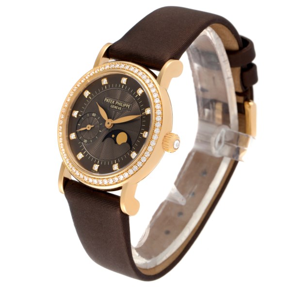 Patek Philippe Calatrava Yellow Gold Bronze Diamond Dial Ladies Watch 4858