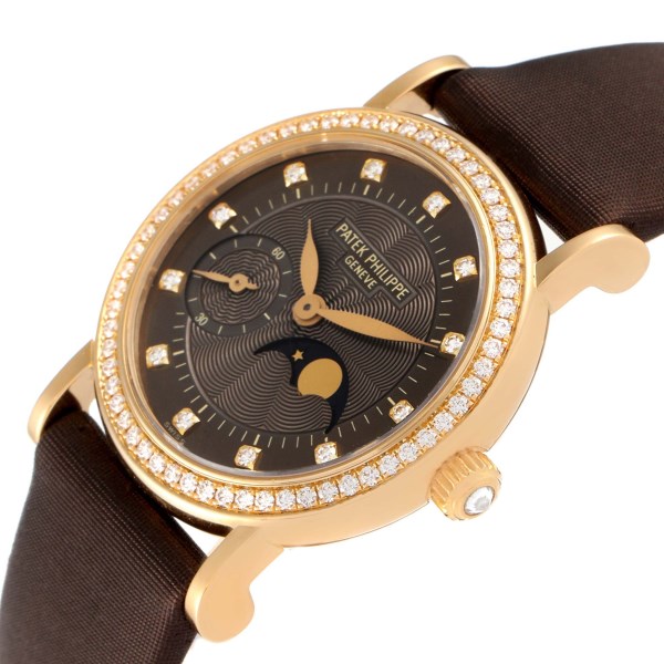 Patek Philippe Calatrava Yellow Gold Bronze Diamond Dial Ladies Watch 4858