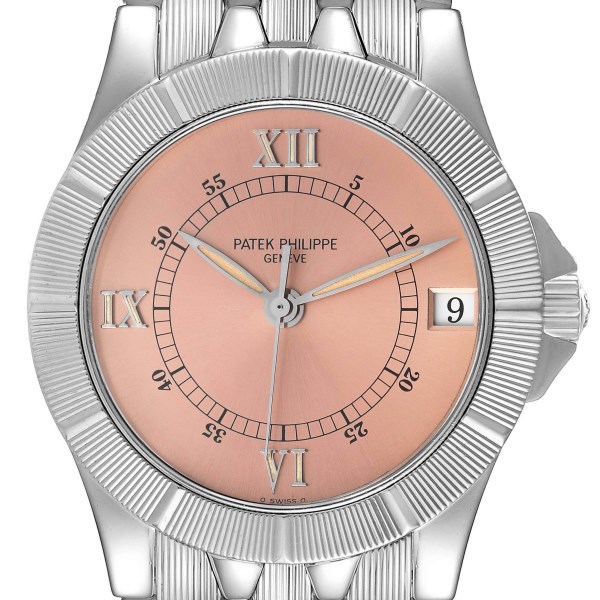 Patek Philippe Neptune Salmon Dial Steel Mens Watch 5080 Box Papers