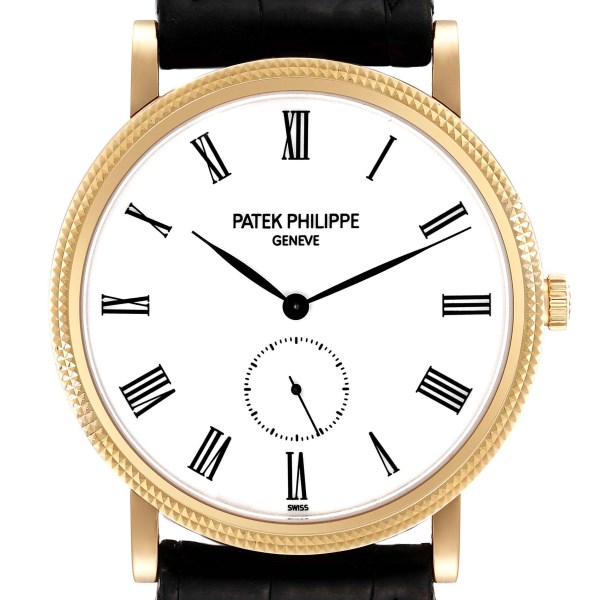 Patek Philippe Calatrava Yellow Gold White Dial Mens Watch 5119
