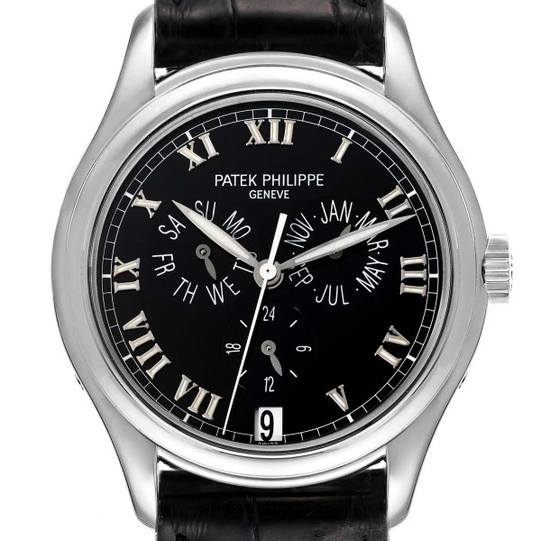 Patek Philippe Complications Annual Calendar 18K White Gold Mens Watch 5035G