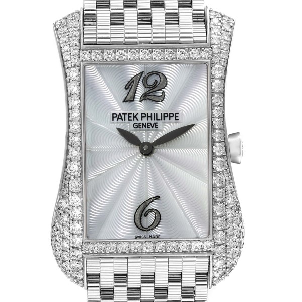 Patek Philippe Gondolo White Gold Mother of Pearl Diamond Ladies Watch 4972