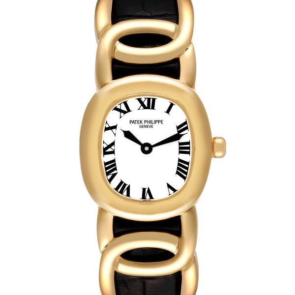 Patek Philippe Golden Ellipse Yellow Gold White Dial Ladies Watch 4830 Papers