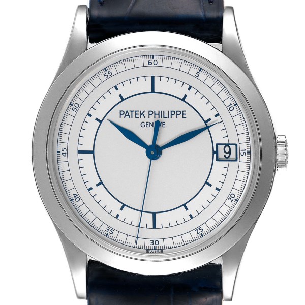 Patek Philippe Calatrava White Gold Silver Dial Automatic Mens Watch 5296