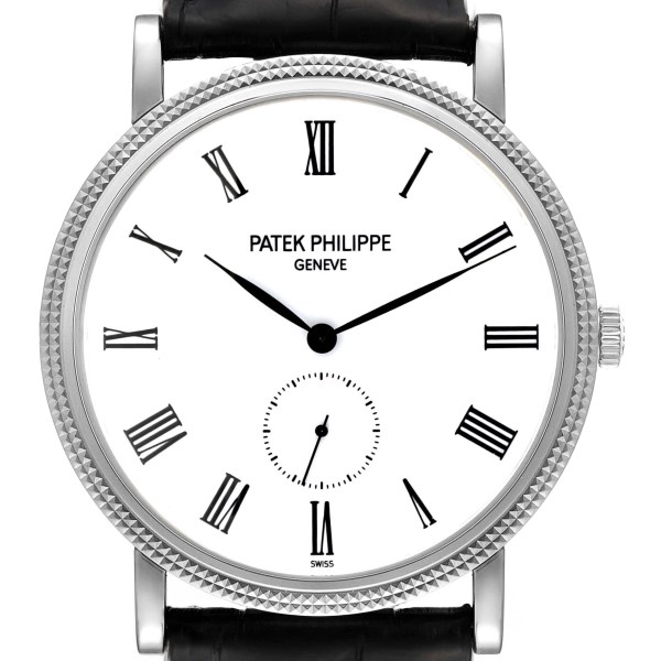 Patek Philippe Calatrava 18k White Gold White Dial Mens Watch 5119 Papers