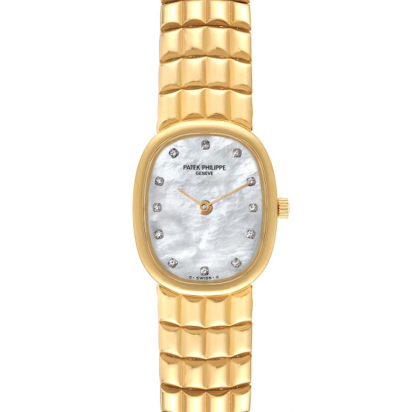 Patek Philippe Golden Ellipse Yellow Gold Mother of Pearl Diamond Ladies Watch 4764