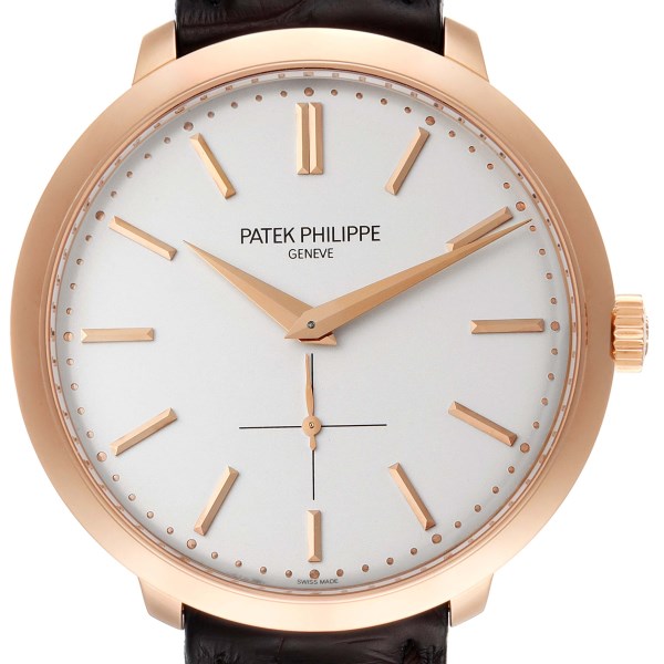 Patek Philippe Calatrava 18K Rose Gold Silver Dial Mens Watch 5123R