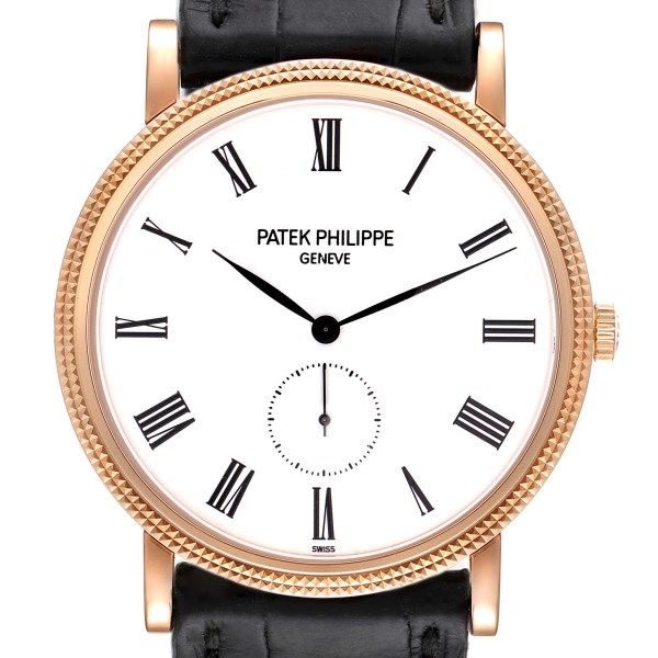 Patek Philippe Calatrava Rose Gold White Dial Mens Watch 5119