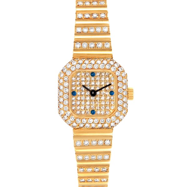 Patek Philippe Yellow Gold Diamond Sapphire Vintage Ladies Watch 4628