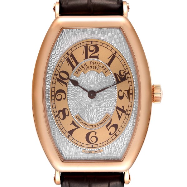 Patek Philippe Gondolo Rose Gold Brown Strap Mens Watch 5098 Papers