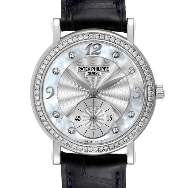Patek Philippe Calatrava White Gold Mother of Pearl Diamond Ladies Watch 4959