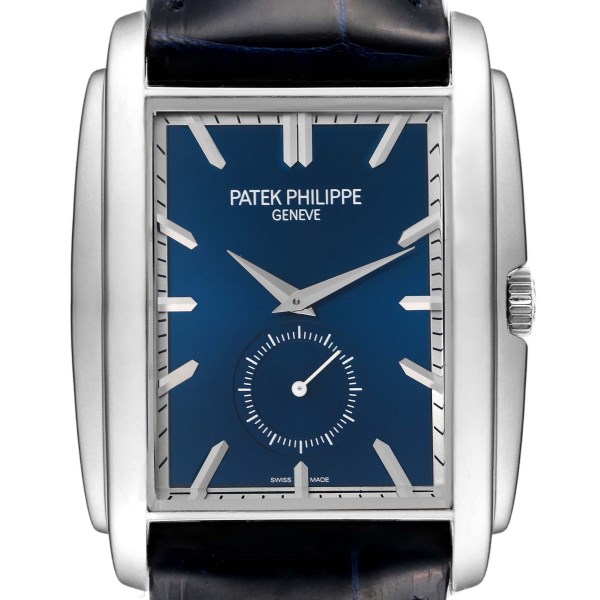 Patek Philippe Gondolo Small Seconds White Gold Blue Dial Mens Watch 5124 Papers