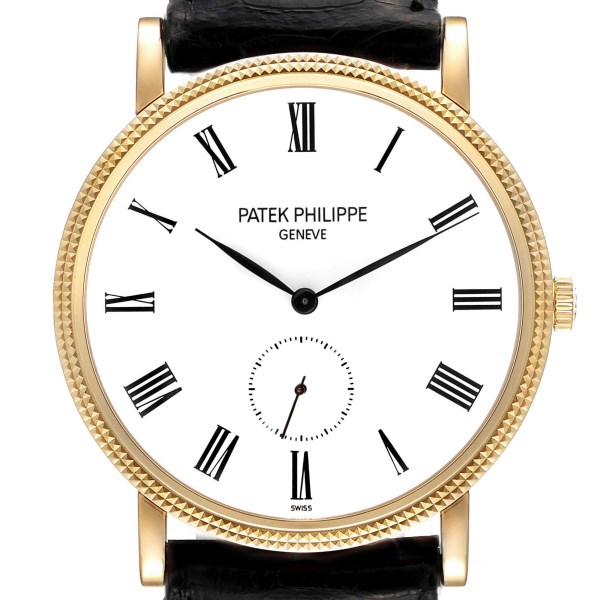 Patek Philippe Calatrava Yellow Gold White Dial Mens Watch 5119