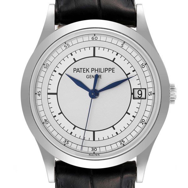 Patek Philippe Calatrava White Gold Silver Dial Automatic Mens Watch 5296
