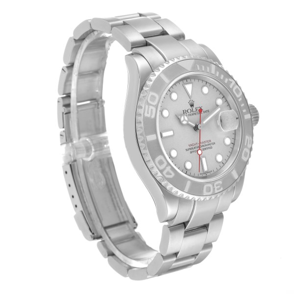 Rolex Yachtmaster Steel Platinum Dial Platinum Bezel Mens Watch 16622