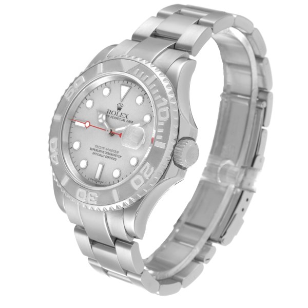 Rolex Yachtmaster Steel Platinum Dial Platinum Bezel Mens Watch 16622