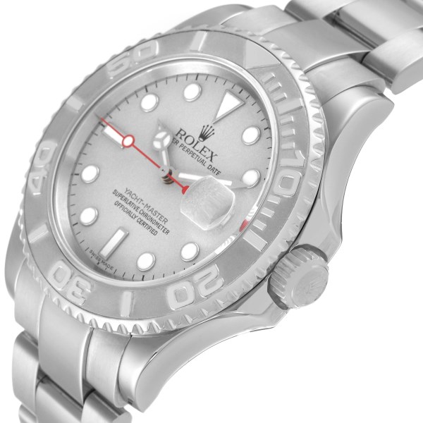 Rolex Yachtmaster Steel Platinum Dial Platinum Bezel Mens Watch 16622