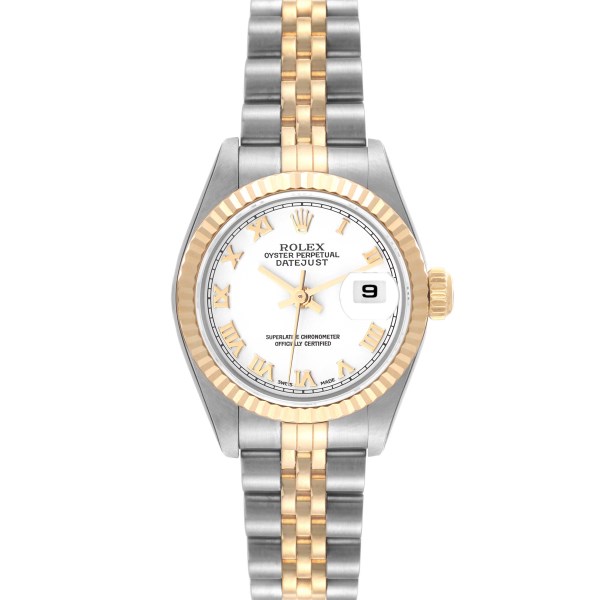 Rolex Datejust Steel Yellow Gold White Roman Dial Ladies Watch 79173 Box Papers Rolex Datejust Steel Yellow Gold White Roman Dial Ladies Watch 79173 Box Papers