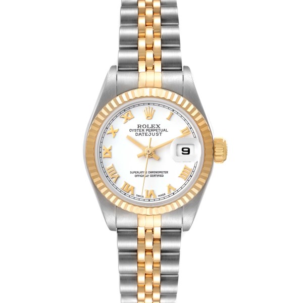 Rolex Datejust Steel Yellow Gold White Roman Dial Ladies Watch 79173 Box Papers Rolex Datejust Steel Yellow Gold White Roman Dial Ladies Watch 79173 Box Papers