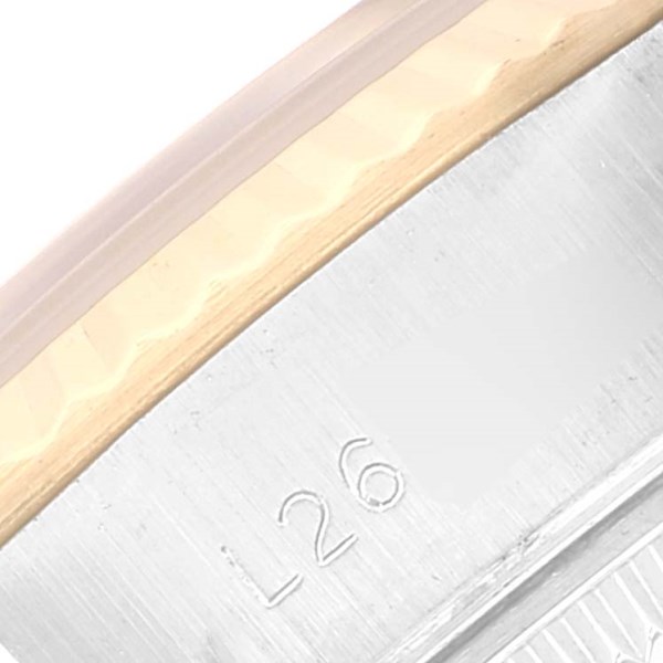 Rolex Datejust Steel Yellow Gold Black Pyramid Dial Ladies Watch 69173