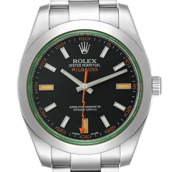 Rolex Milgauss Black Dial Green Crystal Steel Mens Watch 116400V Box Card Rolex Milgauss Black Dial Green Crystal Steel Mens Watch 116400V Box Card