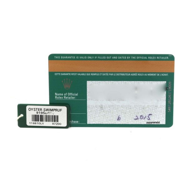 Rolex Submariner Hulk Green Dial Bezel Steel Mens Watch 116610LV Box Card