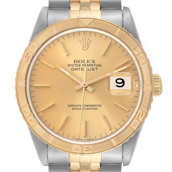 Rolex Datejust Turnograph Steel Yellow Gold Mens Watch 16263