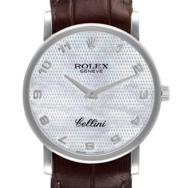 Rolex Cellini Classic White Gold Mother of Pearl Mens Watch 5115