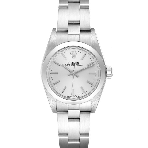 Rolex Oyster Perpetual Nondate Silver Dial Ladies Watch 76080