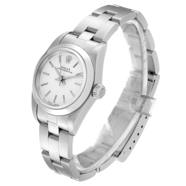 Rolex Oyster Perpetual Nondate Silver Dial Ladies Watch 76080