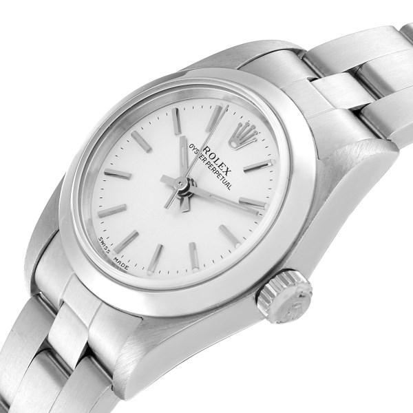Rolex Oyster Perpetual Nondate Silver Dial Ladies Watch 76080