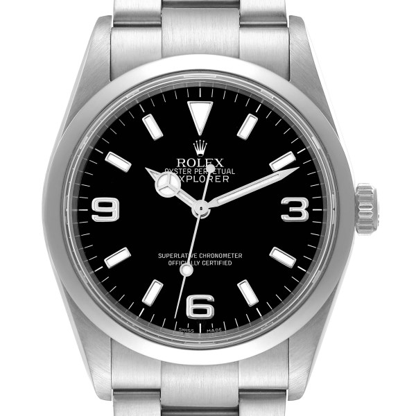 Rolex Explorer I Black Dial Stainless Steel Mens Watch 114270