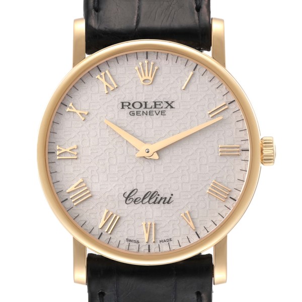 Rolex Cellini Classic Yellow Gold Ivory Anniversary Dial Mens Watch 5115