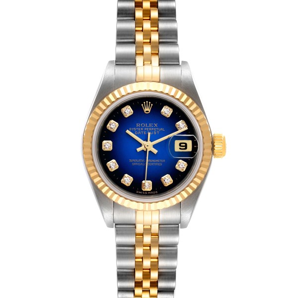 Rolex Datejust Steel Yellow Gold Diamond Dial Ladies Watch 79173 Box Papers