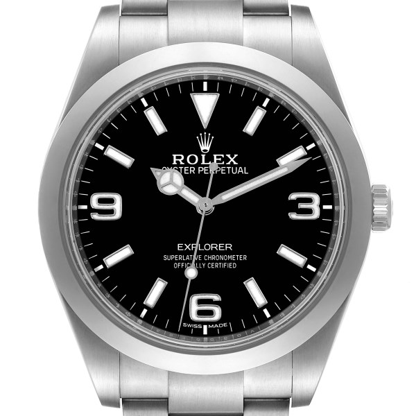 Rolex Explorer I 39mm Luminous Numerals Steel Mens Watch 214270 Box Card