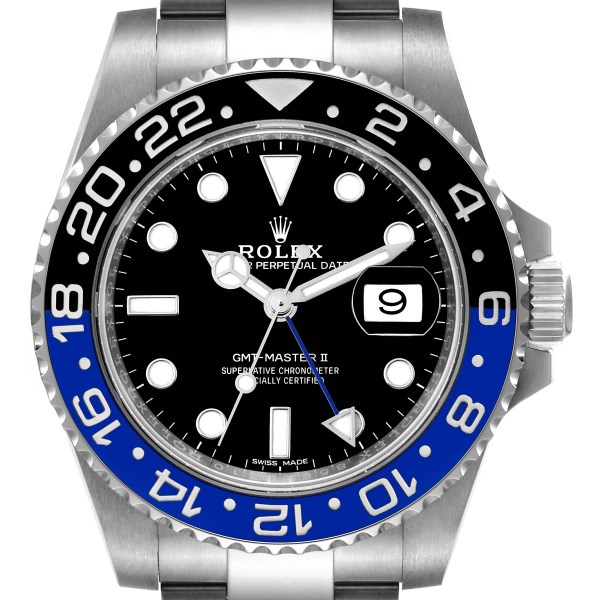 Rolex GMT Master II Batman Blue Black Ceramic Bezel Steel Watch 116710 Box Card