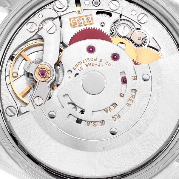 Rolex Date Blue Dial Engine Turned Bezel Steel Mens Watch 15210