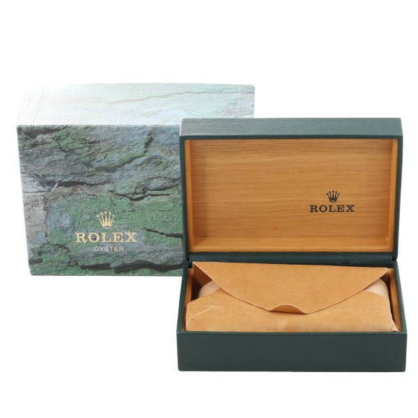 Rolex Date Blue Dial Engine Turned Bezel Steel Mens Watch 15210