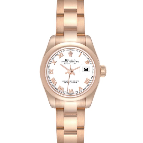 Rolex Datejust President Rose Gold White Roman Dial Ladies Watch 179165 Rolex Datejust President Rose Gold White Roman Dial Ladies Watch 179165