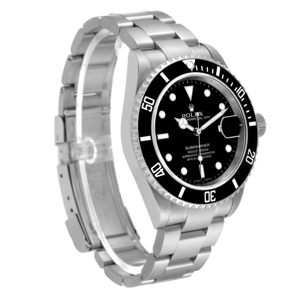 Rolex Submariner Date Black Dial Steel Mens Watch 16610
