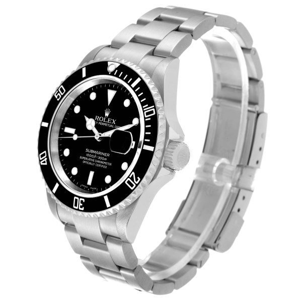 Rolex Submariner Date Black Dial Steel Mens Watch 16610